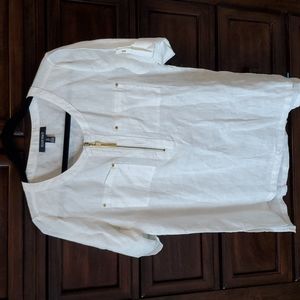 Ellen Tracy white linen shirt